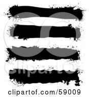 Royalty Free RF Clipart Illustration Of A Digital Collage Of Four Black Splatter Grunge Banners by michaeltravers #COLLC59009-0111