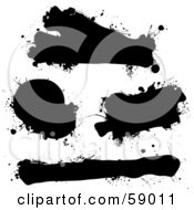 Royalty Free RF Clipart Illustration Of A Digital Collage Of Black Ink Splat Grunge Text Boxes