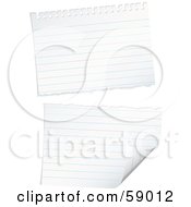 Royalty Free RF Clipart Illustration Of A Ripped Piece Of Lined Notebook Paper by michaeltravers #COLLC59012-0111