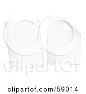Royalty Free RF Clipart Illustration Of Two Torn Pieces Of Plain White Paper by michaeltravers