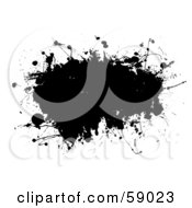 Royalty Free RF Clipart Illustration Of A Black Ink Splatter Background On White Version 2 by michaeltravers