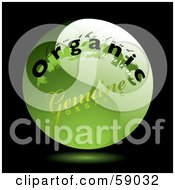 Poster, Art Print Of Green Genuine Organic Button On Black