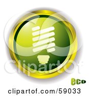 Poster, Art Print Of Green Eco Light Bulb Website Button