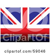 Poster, Art Print Of Union Jack Flag Background With A Dark Bottom Edge