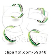 Poster, Art Print Of Digital Collage Of Blank Text Boxes Circled With Green Yellow And Gray Ribbons