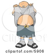 Boy Lifting His Shirt And Showing His Belly Button Clipart Picture