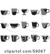 Poster, Art Print Of Digital Collage Of Black And White Cups