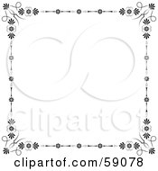 Poster, Art Print Of White Background With A Black Floral Border And Flourishes