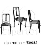 Poster, Art Print Of Digital Collage Of Black Chairs - Version 4
