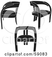 Royalty Free RF Clipart Illustration Of A Digital Collage Of Black Chairs Version 1