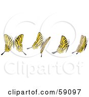 Poster, Art Print Of Group Of Yellow Flying Butterflies