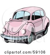 Poster, Art Print Of Pale Pink Slug Bug Car