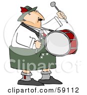 Royalty Free RF Clipart Illustration Of An Oktoberfest Man Banging The Drums