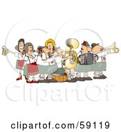 Poster, Art Print Of Festive Oktoberfest Band Playing Live Music