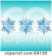 Poster, Art Print Of Background Of Three Blue Snowflakes And Snow