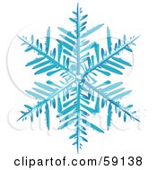 Poster, Art Print Of Icy Blue Snowflake On An Off White Background