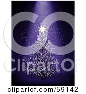 Royalty Free RF Clipart Illustration Of A Shining Star On A Christmas Tree Over A Purple Sparkling Background by elaineitalia
