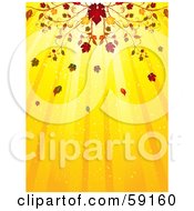 Poster, Art Print Of Elegant Fall Flourish Above A Yellow Background Of Light Rays