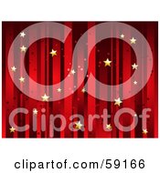 Poster, Art Print Of Horizontal Background Of Vertical Red Stripes And Floating Gold Stars