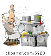 Poster, Art Print Of Food Health Inspector Inspecting A Dirty Kitchen At A Restaurant