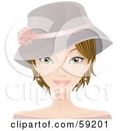 Poster, Art Print Of Young Woman With Short Dirty Blond Hair Wearing A Hat