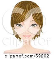 Royalty Free RF Clipart Illustration Of A Young Woman With Short Dirty Blond Hair Facing Front