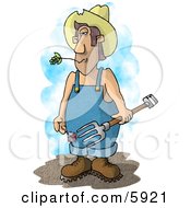 Farmer With A Pitchfork Clipart Picture