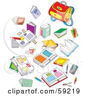 Poster, Art Print Of Mess Of School Books And Supplies