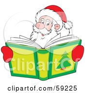 Poster, Art Print Of Santa Smiling Over A Christmas Story Book