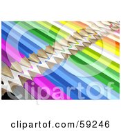 Royalty Free RF Clipart Illustration Of Two Rows Of Colored Pencils With Their Tips Pointing Inwards Version 1 by Frog974