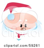 Royalty Free RF Clipart Illustration Of A Jolly Santa Claus Face Wearing A Hat by Dennis Holmes Designs