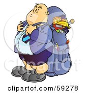 Poster, Art Print Of Chubby High School Boy With A Big Back Pack