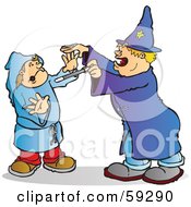 Poster, Art Print Of Halloween Wizard Playing A Trick On A Kid