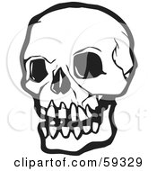 Poster, Art Print Of White Human Skull With Dark Eye Sockets