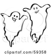 Royalty Free RF Clipart Illustration Of Two Haunting Ghosts by xunantunich #COLLC59358-0119