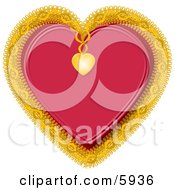 Red Heart Decorated With Gold Trim