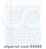 Royalty Free RF Clipart Illustration Of A Flat Sheet Of Blue Ruled School Paper