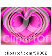 Royalty Free RF Clipart Illustration Of A Pink Radiating Heart Background