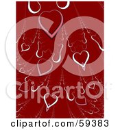 Royalty Free RF Clipart Illustration Of A Red Background Of Falling Hearts by ShazamImages