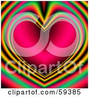 Royalty Free RF Clipart Illustration Of A Rainbow Colored Radiating Heart Background by ShazamImages