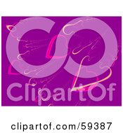 Royalty Free RF Clipart Illustration Of A Purple Background Of Falling Hearts