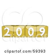 Royalty Free RF Clipart Illustration Of Yellow Number Blocks Displaying The Year 2009