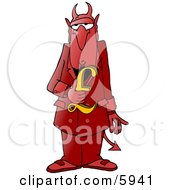 United Kingdom UK Devil Holding A Pound Sterling Sign Clipart Picture