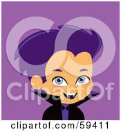 Royalty Free RF Clipart Illustration Of A Cute Little Vampire Boy Showing His Fangs by Monica
