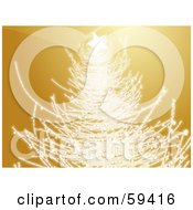 Royalty Free RF Clipart Illustration Of A White Sparkling Christmas Tree Topped With A Star On Yellow