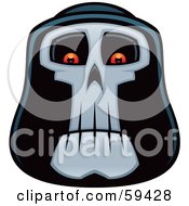 Royalty Free RF Clipart Illustration Of A Grim Reaper Face With Glowing Eyes by John Schwegel #COLLC59428-0127