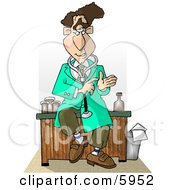 Male Doctor Sitting On His Desk While Talking