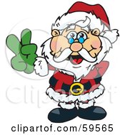 Poster, Art Print Of Peaceful Santa Claus Gesturing The Peace Sign