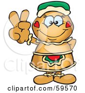 Poster, Art Print Of Peaceful Gingerbread Woman Gesturing The Peace Sign