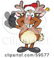 Poster, Art Print Of Peaceful Rudolph The Red Nosed Reindeer Gesturing The Peace Sign
